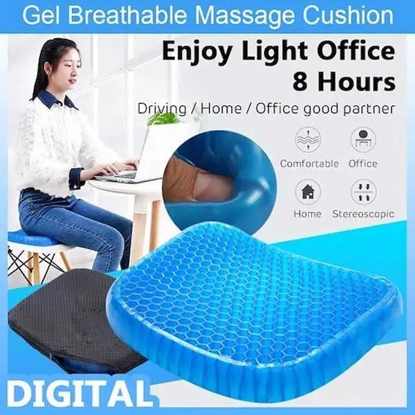 Premium Gel Orthopedic Seat Cushion - Pillow for Long Sitting Comfort & Pain Relief